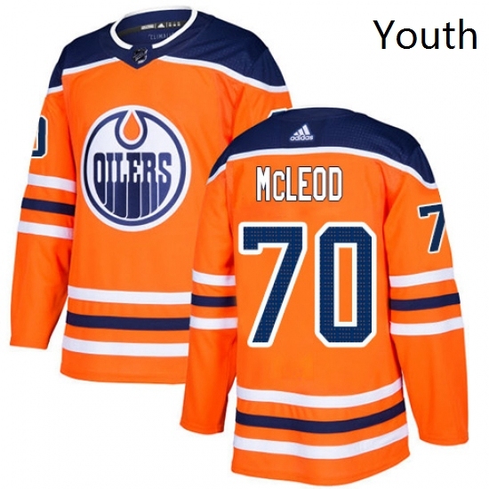Youth Adidas Edmonton Oilers 70 Ryan McLeod Authentic Orange Home NHL Jersey